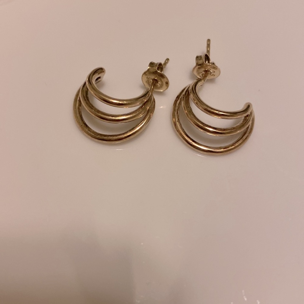 Mejuri Gold Triple Hoop Earrings